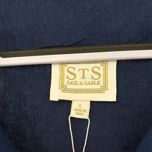 Sail to Sable Navy Ruffle Hem Dress with embroidery - Picture 4 of 5